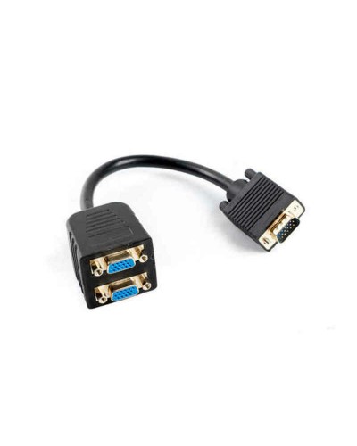 Cable de extensión VGA Lanberg de 0,2 m - Extensión de vídeo de calidad - negro
