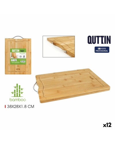 Tagliere Quttin Bambù 38 x 28 cm, da Cucina, 1,8 cm di Spessore (12 Pezzi)