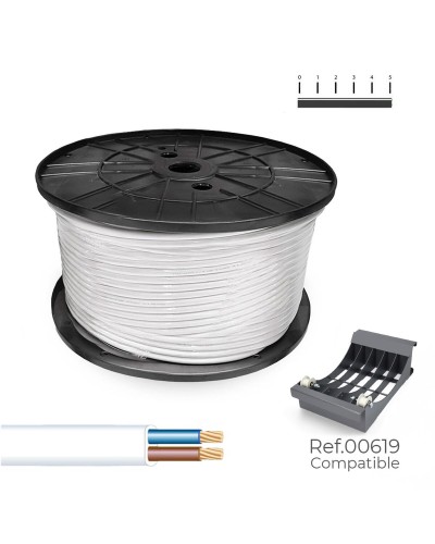 Câble Électrique H05VVH2-F Sediles Blanc 2x1,5mm 200m
