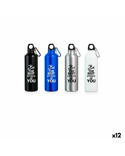 Bewinner Botella Aluminio 750ml, 7.5x24cm - Set 12 Unidades - Botella Deportiva Ligera
