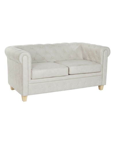 Sofa DKD Home Decor 151 x 82 x 70 cm Natuurlijk Hout Bruin Crème Vintage