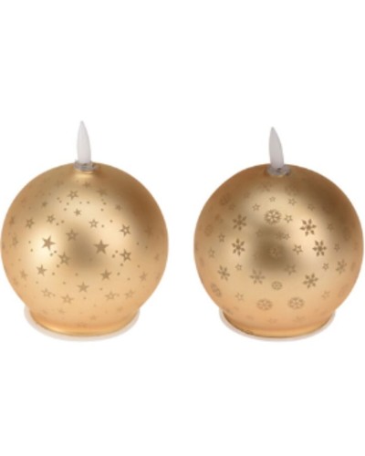 Kaars LED Lifetime Gouden Kerstbal (AAA)