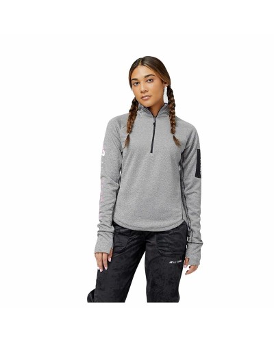 New Balance Impact Run AT Women's Grey Sweatshirt - Breathable Running
