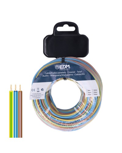 Blau-braunes Parallelkabel EDM H07Z1-K, 20m
