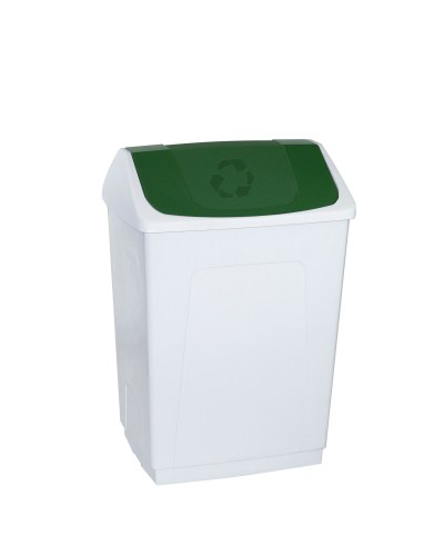 Cubo de Basura Portalimonas Denox Blanco Verde, 55 Litros, Práctico y Versátil
