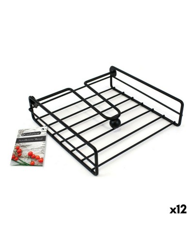Servetthållare Confortime Svart Metall 19 x 19 x 5 cm (12 antal)