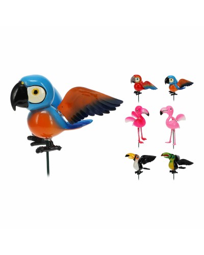 Decoratief tuinfiguur Progarden Metaal Vogel 12,5 x 14 x 67 cm Bloempot