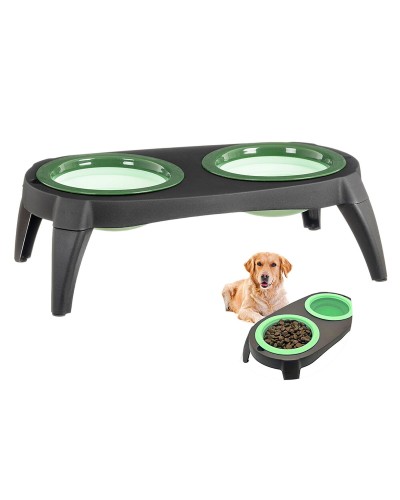 Voerbak voor honden Caison Siliconen 39 x 21 x 13 cm Dubbel