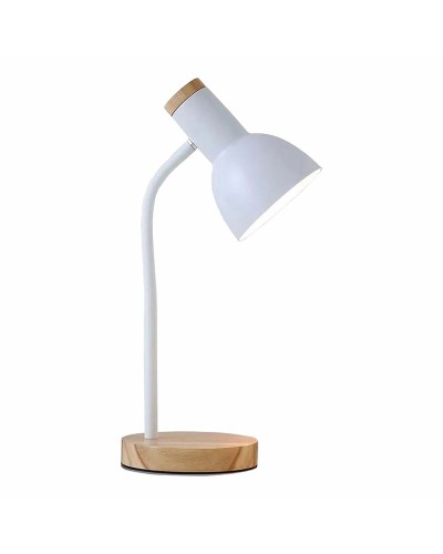 Lampe de Bureau Bois et Acier, 40W, Blanc Naturel, 12x17x45cm EDM 32015
