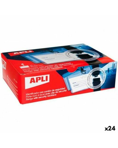 Lanyard with Identifier Apli Transparent 25 Pieces (24 Units)