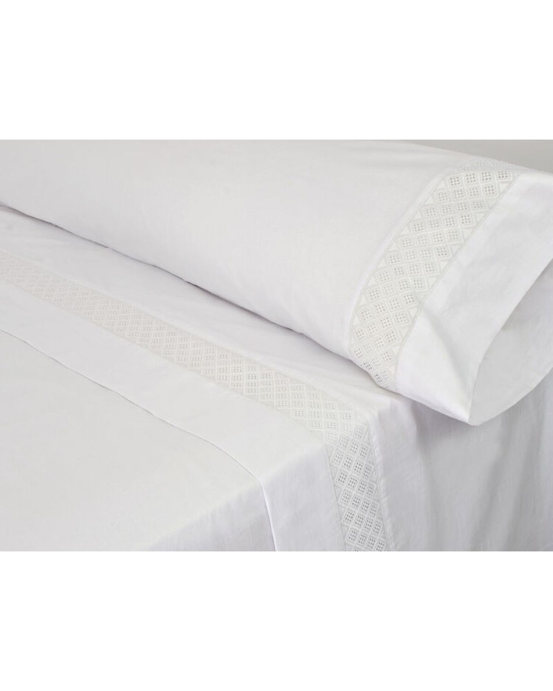 Lenzuola matrimoniali Pierre Cardin ELISA in puro cotone, bianco