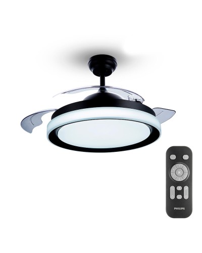 Philips Atlas Ceiling Fan Black, 35W, 28W, 4500 Lm (2700K)
