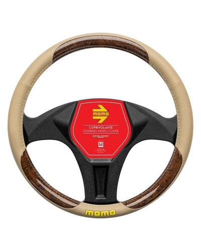Momo Steering Wheel Cover Black/Beige Ø 38-39cm - Car Steering Wheel Protection
