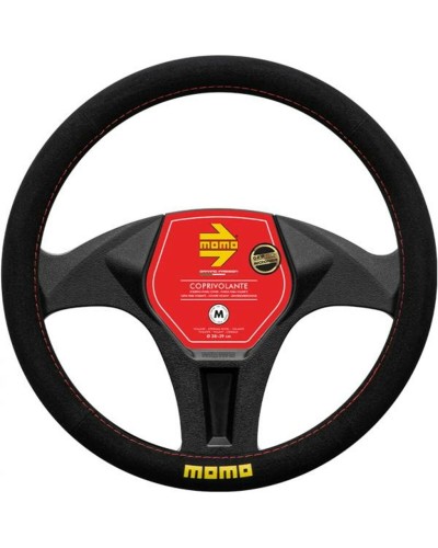 Momo Lenkradbezug Schwarz/Rot Ø 38-39cm - Sicherer und sportlicher Halt
