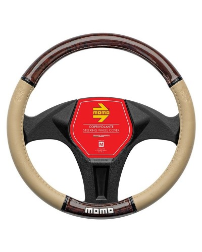 Momo Lenkradbezug Schwarz/Weiß Ø 38-39cm - Optimaler Halt und Komfort
