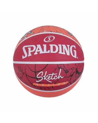 Spalding Sketch Dribble Basketball Rot Gummi Größe 7 - Outdoor/Indoor
