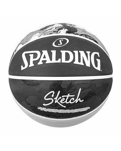Spalding Sketch Dribble Pallone Basket Nero Caucciù Taglia 7 - Allenamento
