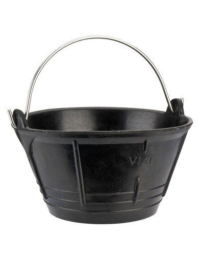 Secchio Industriale Viat 10 Litri con Manico, Nero, Gomma Resistente