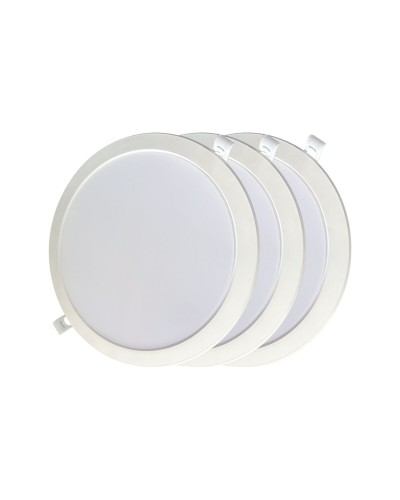 Foco LED Empotrable EDM 18W | Ø 22cm, 3 Unidades | Luz Neutra 4000K
