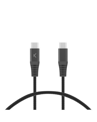 USB-C till USB-C Kabel KSIX Svart