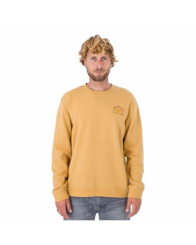 Hurley Herren Sweatshirt No Bummers Ocker - Gebürstete Baumwolle - Ohne Kapuze
