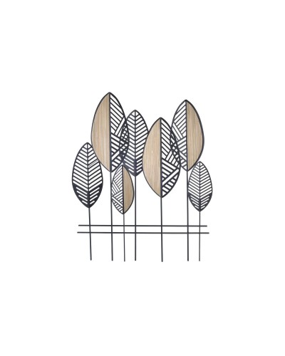 Decorazione da Parete Moderna DKD Home Decor: Foglia della Pianta, 81 x 4 x 102 cm, Nero/Marrone