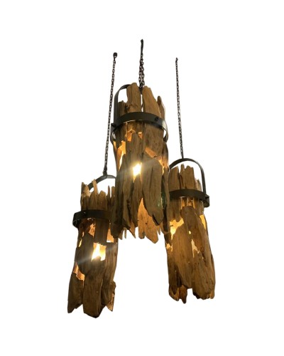 Lustre Home ESPRIT Fer Teck, 160 x 30 x 40 cm, Style Industriel
