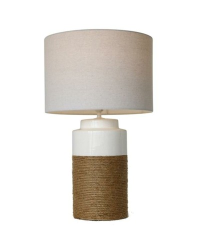 Lampe de table Esprit en céramique blanche lin 38 x 38 x 61,5 cm, éclairage d'ambiance.
