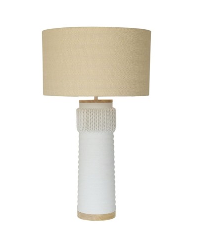 Pöytälamppu Home ESPRIT Pellava Keraminen 46 x 46 x 77 cm