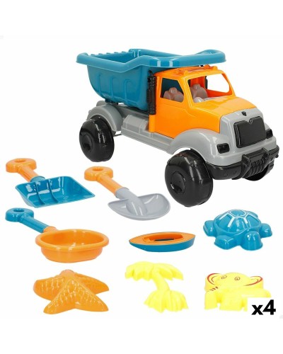 Colorbaby Strandspielzeug Set 4-tlg: Eimer, Schaufel, Rechen, Förmchen - 40x22x20cm
