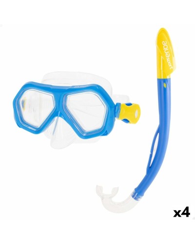 Snorkelbril en -buis voor Kinderen AquaSport Blauw (4 Stuks)