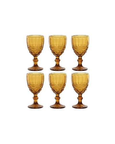 Vasos Ámbar Home ESPRIT de 325 ml | Set de 6 | Cristal Elegante
