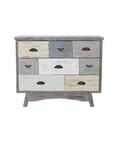 Esprit Commode Cottage Gris Multicolore 100x40x80cm, Style Moderne, Polyvalent
