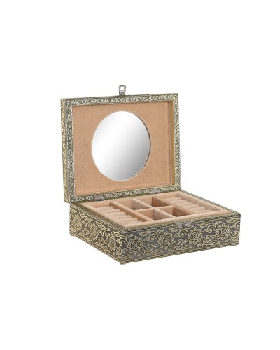 Caja Joyero ESPRIT Blanca, Elegante de Madera y Aluminio (22,5 x 17,5 x 7,6 cm)
