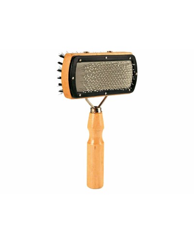 Kardierungbürste Trixie Nylon Holz Metall 10 × 18 CM zweifarbig