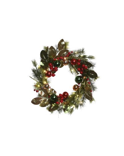 Corona de Navidad Home ESPRIT Rojo Verde PVC 50 x 15 x 50 cm