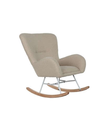 Sedia a Dondolo ESPRIT Bianca Poliestere | Metallo | Comoda e Contemporanea | 74 x 90 x 95 cm