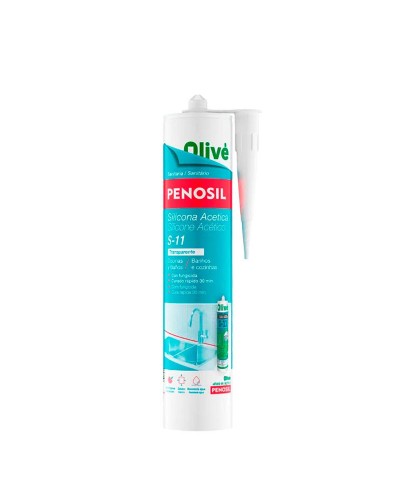 Silicona acética Penosil Transparente 280 ml Silicona Baños Cocina