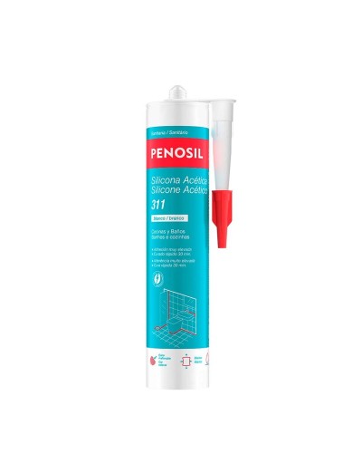 Silicona acética Penosil Blanco 280 ml Silicona Cocina Baños