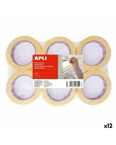 Maalarinteippi Apli Keltainen Paperi 25 mm x 45 m 6 Kappaletta (12 osaa)