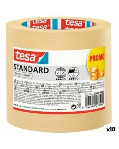 Abdeckband TESA STANDARD Gelb Papier 50 mm x 50 m 2 Stücke (18 Stück)
