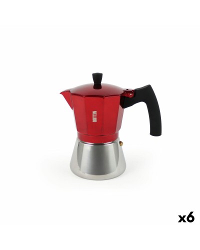 Italian Coffee Pot Quttin Red Aluminium 0,3 L (6 Units)