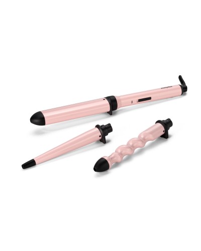 Rizador de Pelo Babyliss Curl and Wave Trio Cerámico Rosa