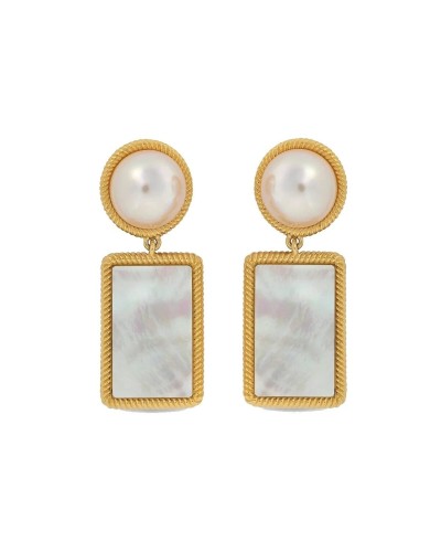 Boucles d´oreilles Femme Majorica 17788.01.1.E00.906.1 Doré Blanc