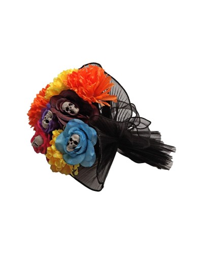 Halloween Decoraties 22 x 22 x 25 cm Wit Rood Mexicaanse Schedels Dag van de doden