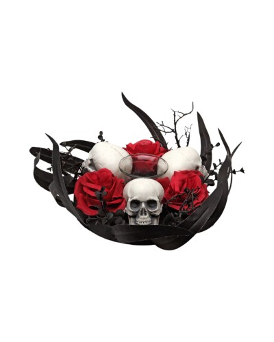 Halloween Decoraties 30 x 30 x 10 cm Schedel Kaarshouder Schedels