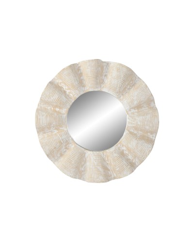 Specchio da parete ESPRIT Intaglio bianco decapato, 76 x 7 x 76 cm