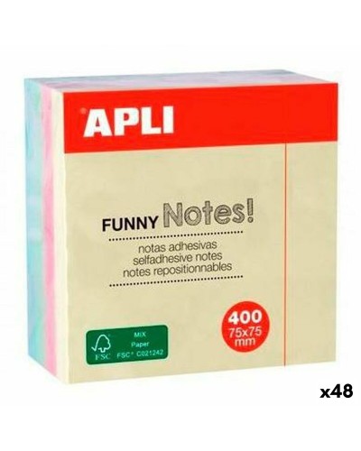 Haftnotizen Apli FUNNY Bunt 75 x 75 mm (48 Stück)