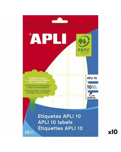 Etiquetas adhesivas Apli Blanco Papel 10 Hojas 19 x 27 mm (10 Unidades)