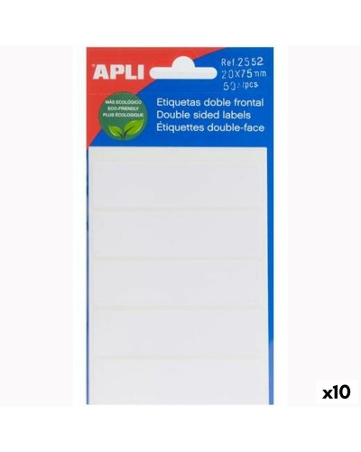 Adhesive labels Apli White Paper 5 Sheets 20 x 75 mm (10 Units)